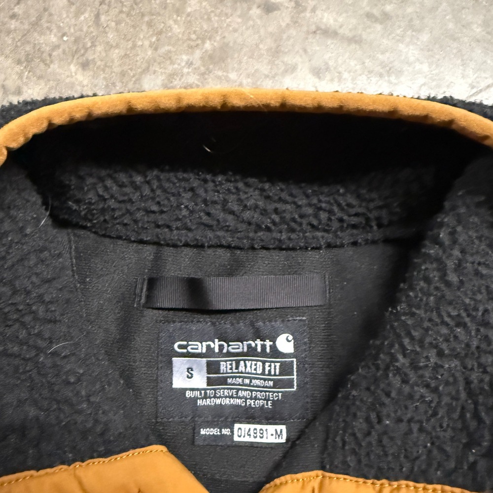 Carhartt Relaxed Fit Sherpa Fleece Pullover Black Brown OJ4991-M Womens Small - Picture 2 of 5